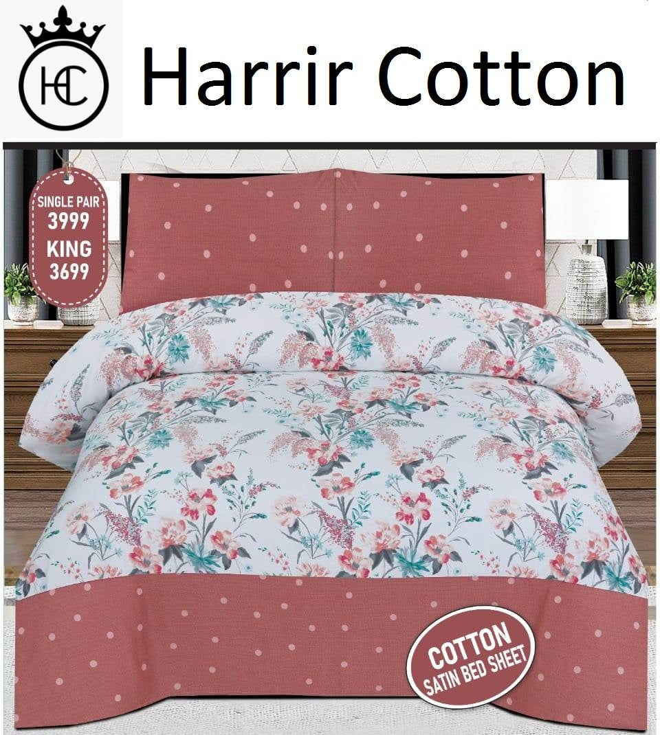 Cotton Sateen Bedsheet (Floral)