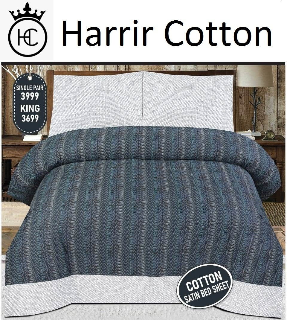 Cotton Sateen Bedsheet (Dizi Lines)